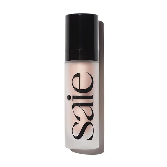 Saie Glowy Super Gel - Hydrating Makeup Primer and Illuminating Glow Serum Enriched with Vitamin C and Squalane Oil - All-Over Liquid Highlighter Makeup for Instant Glass Skin - Roseglow (1 oz)