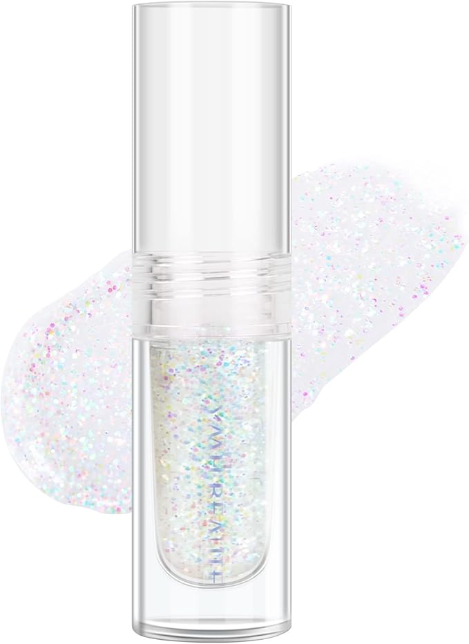 Liquid Glitter Eyeshadow, Pigmented, Long Lasting, Quick Drying, Easy to Apply, Loose Glitter Glue for Eye Crystals Makeup (Transparent Flashing Colorful Sequins 01)