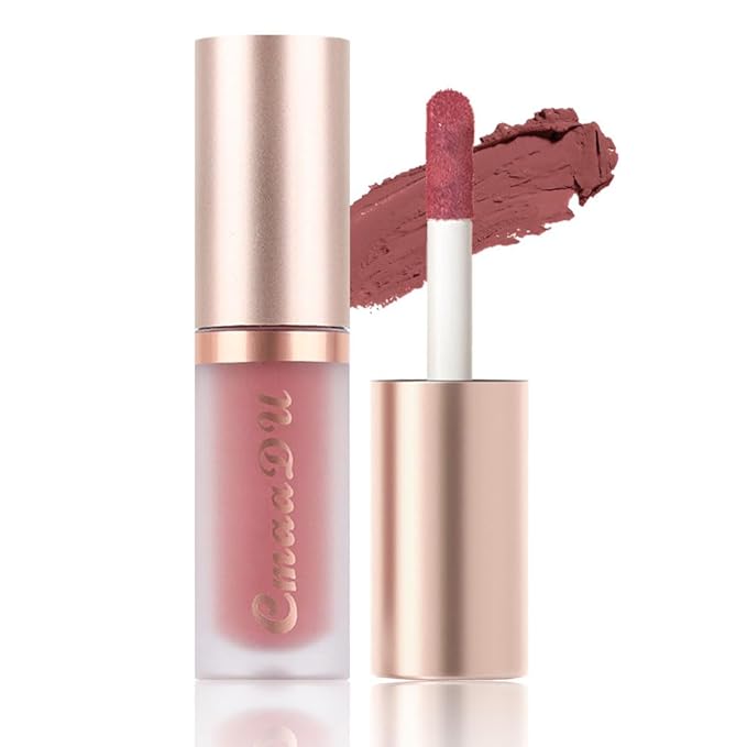 evpct 1Pcs Mauve Matte Liquid Lipstick Lip Gloss Glossy Set for Black Women 24 Hour Pink Silky Velvet Lipstick labiales matte larga duracion mate 24 horas originales 01#