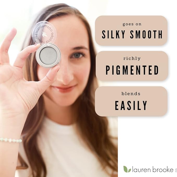 Lauren Brooke Cosmetiques Cream Eyeshadow | Natural Organic Eyeshadow, Richly Pigmented Eye Makeup, Creme Eyeshadow For Women (Platinum (Shimmer))
