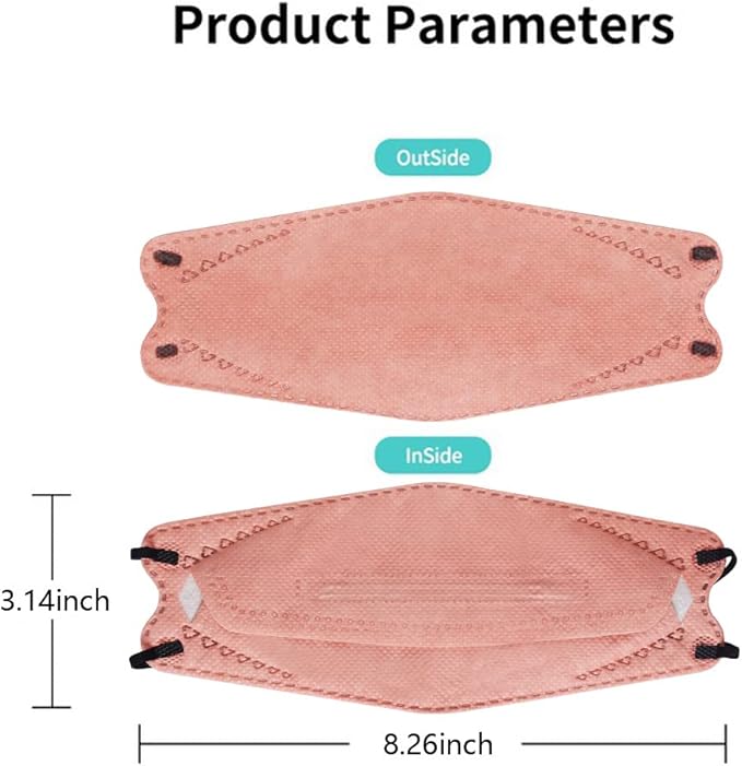 100Pcs KF94 Masks, Individually Wrapped 3D Fish Type Masks for Adult, 4 Layer Protective Face Mask