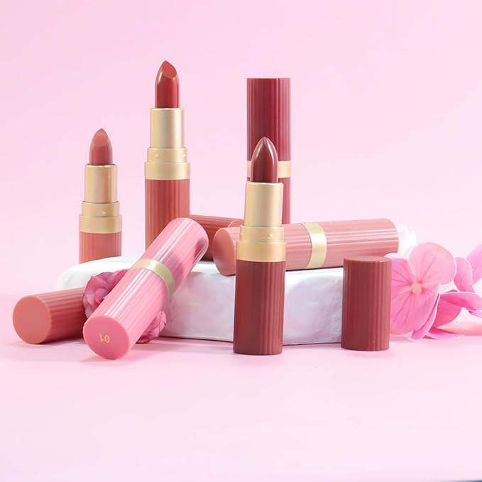 Nude Metallic Lipstick for Women,Lightweight Shimmer Frosted Lipstick,Glitter Lip Gloss Stain Long Lasting Waterproof Smudge Proof 24 Hour Full Coverage Lip Makeup,Vegan