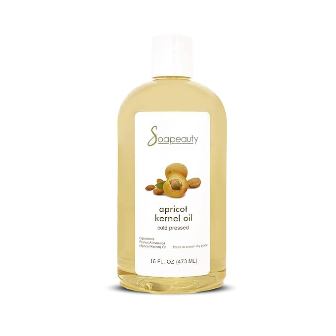 Soapeauty APRICOT KERNEL OIL Cold Pressed 100% Pure Natural Apricot Oil for Skin, Face, Hair Carrier for Essential Oils, Massage | 16 fl oz