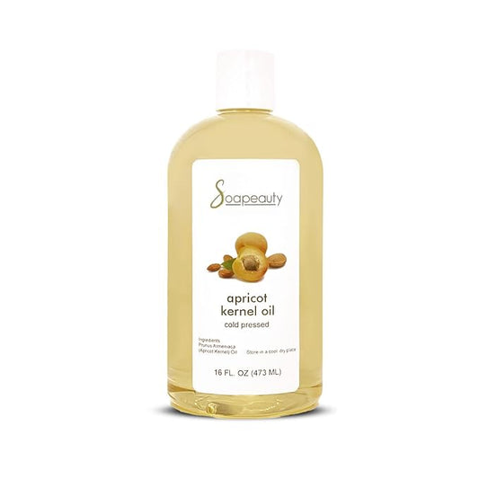 Soapeauty APRICOT KERNEL OIL Cold Pressed 100% Pure Natural Apricot Oil for Skin, Face, Hair Carrier for Essential Oils, Massage | 16 fl oz