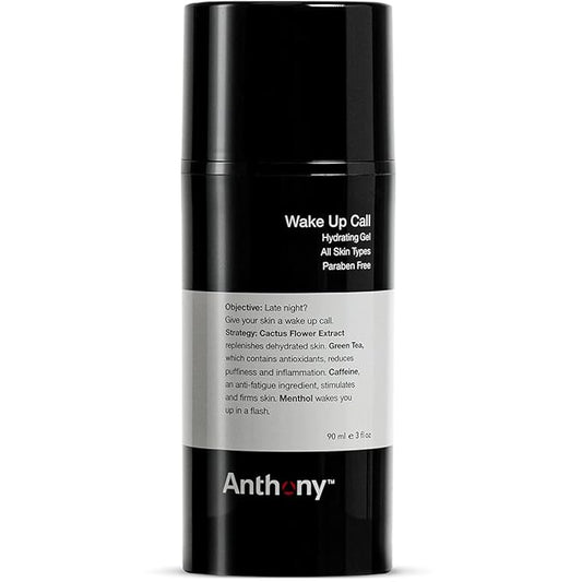 Anthony Wake Up Call, 3 Fl Oz, Face and Anti-Puffiness – Tired Skin Refresher & Moisturizer with Caffeine, Menthol, Green Tea, and Shea Butter