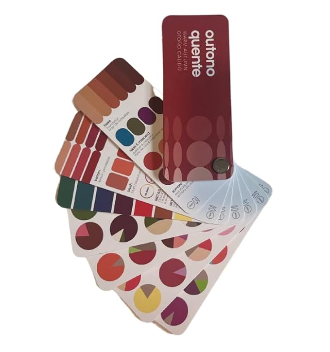 Multilingual Warm Autumn Palette Color Fan by Studio Immagine, Personalized Color Guide for Cost Saving, Smart Shopping, Outfit & Wardrobe Planning; Otono Calido/Outono Quente