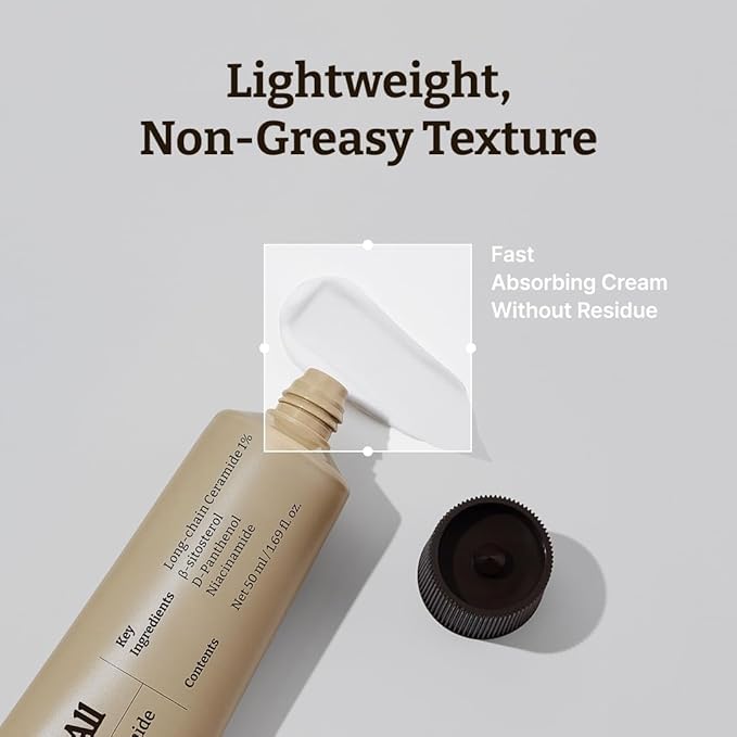 Advanced LC-Ceramide Barrier Cream - Patented Long Chain Ceramide Deep Hydration - Lightweight Korean Face Moisturizer for Strengthening Skin Barrier - 1.69 Fl Oz