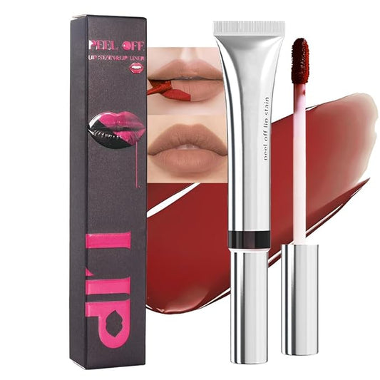 evpct Lip Tains Peel off, Peel off Lip Liner Tattoo Lip Stain Tint Gloss Marker Makeup, Long Lasting Waterproof 24 Hours Matte Finish Transfer-proof Pigmented Color Stay Lipsticks, 145 Brown