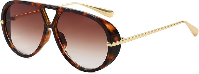 AIEYEZO Oversized Aviator Sunglasses Women Men Fashion Retro Big Frame Sun Glasses Designer Ladies Shades