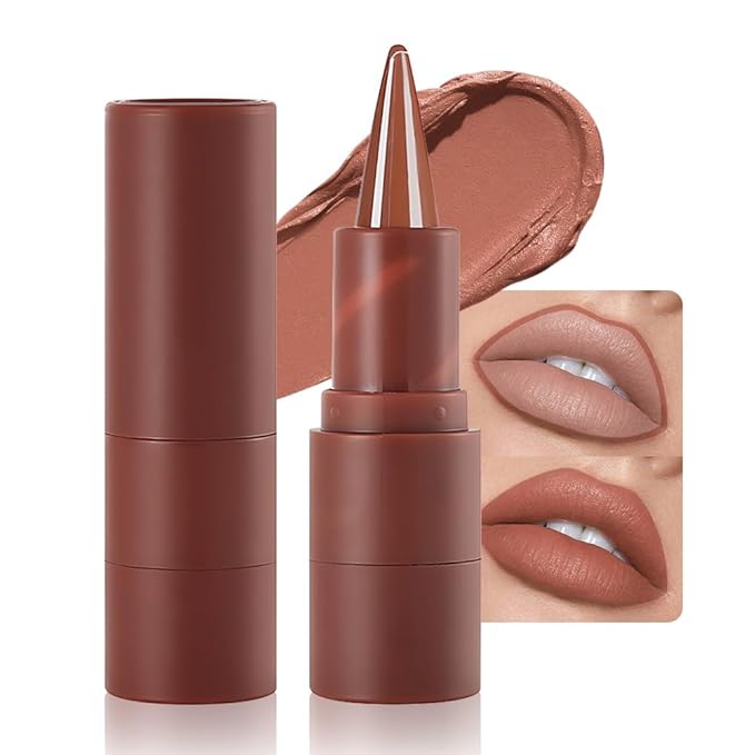 AMY'S DIARY Matte Crayon Lip Liner Lipstick Makeup, Precision Tip Matte Lip Crayon, Longwear Up To 24Hrs,Matt Lip Liner Make Up Smudge-Proof Lip Contour Waterproof for Women (Toffe, Regular)