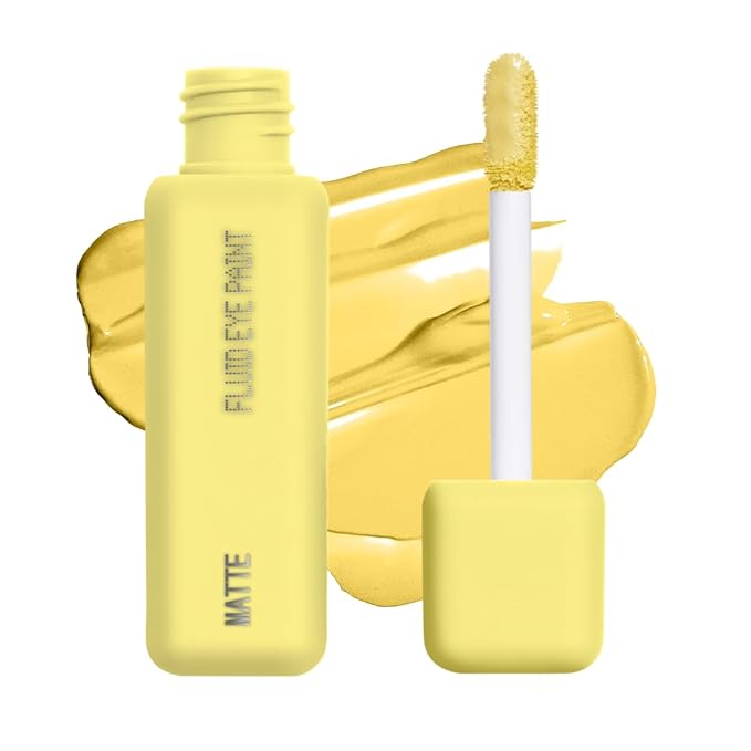 about-face Matte Fluid Eye Paint Incoming – High-Pigment Liquid Eyeshadow, Long-Lasting, No-Budge Matte Finish, Vegan & Cruelty-Free (Mellow Yellow)