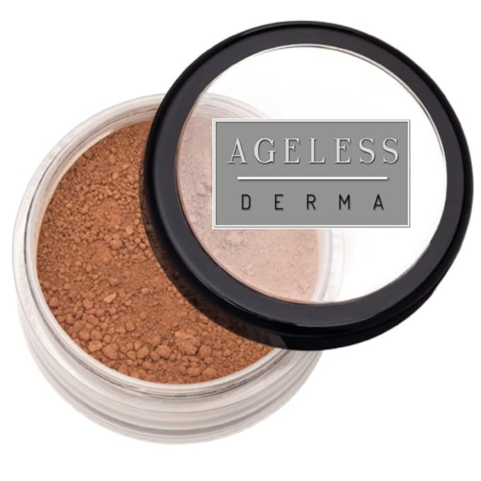 Mineral Face Powder Foundation Makeup. Natural Full Coverage Loose Foundation with Vitamin and Green Tea. Made in USA