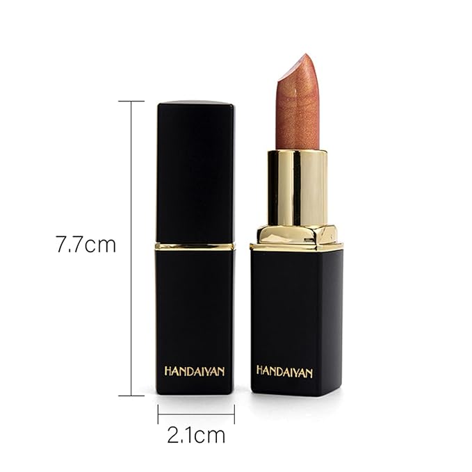 3Pcs Metallic Glitter Lipstick Set, Gold Rose Nude Pink Glitter Pearl Mermaid Shimmer Lipstick Sets for Women Waterproof Long Lasting 24 Hours Lip Stick Makeup Christmas Gift Sets-01#02#03#