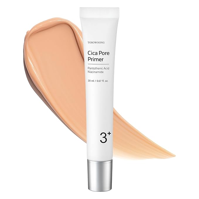 TOSOWOONG Cica Pore Primer, Face Primer, Pore Minimizer, Matte Finish Blurring Primer for Oily Skin, Sebum Control, Smooths Fine Lines & Wrinkles, Long-lasting Makeup, K Beauty, 20ml / 0.67 fl. oz.