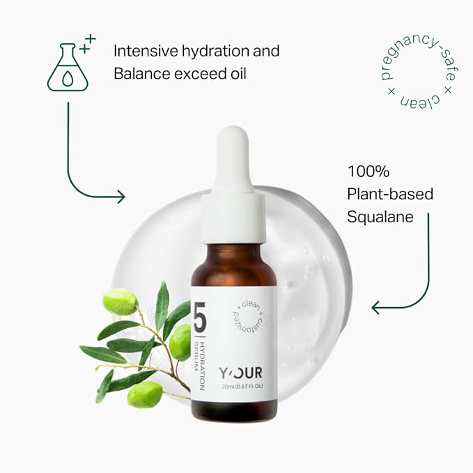 Y'OUR Non-Toxic, Pregnancy-Safe Skincare Set – 5-Step System with Cleanser, Day Cream, Serum, Night Cream & Hydration Serum – Soothing & Rejuvenating – Gentle and Non-Comedogenic Formula.