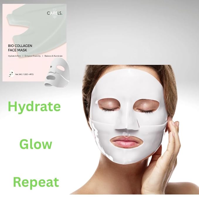 Bio Collagen Face Mask – Deep Collagen Overnight Mask, Hydrating Collagen Face Mask– Overnight Skincare Treatment for Women & Men – Moisturizing Facial Sheet Mask