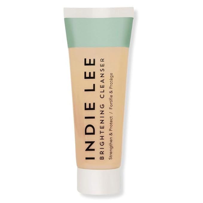 Indie Lee Brightening Facial Cleanser - Travel Size Daily Hydrating Cleanser, Makeup Remover & Exfoliating Face Mask to Brighten, Firm & Protect Dry Skin - Clean, Gentle Face Wash - TSA Approved Travel Skincare (1oz)