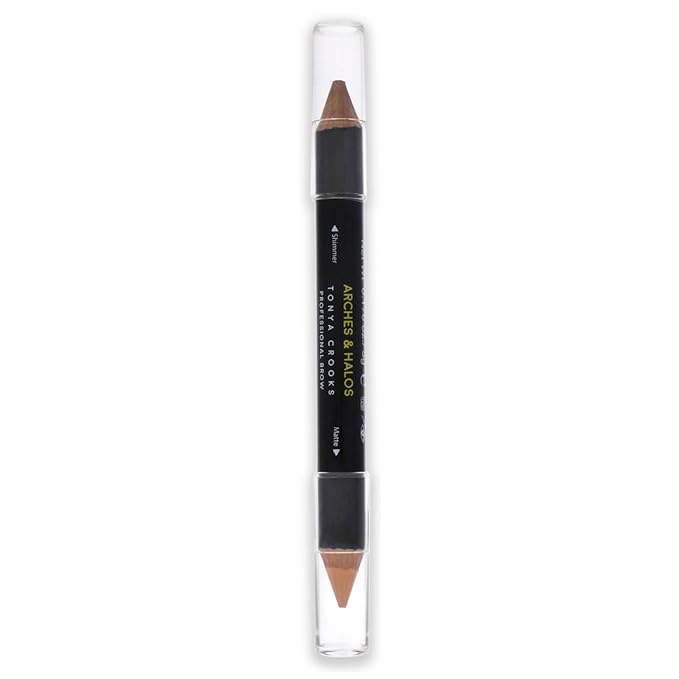 Arches & Halos Brow Highlighting and Concealer Crayon - Golden - Shaping and Shimmer Eyebrow Stick and Highlighter Duo - Soft, Ultra Creamy Formula - Define, and Sculpt for Sharp Brows - 0.176 oz