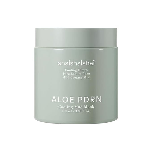 ALOE PDRN Cooling Mud Face Mask, Vegan Collagen Cream Clay Mask with Kaolin & Bentonite, Hydrating & Pore Care, Instant Cooling, Korean Skincare, 3.38 Fl Oz