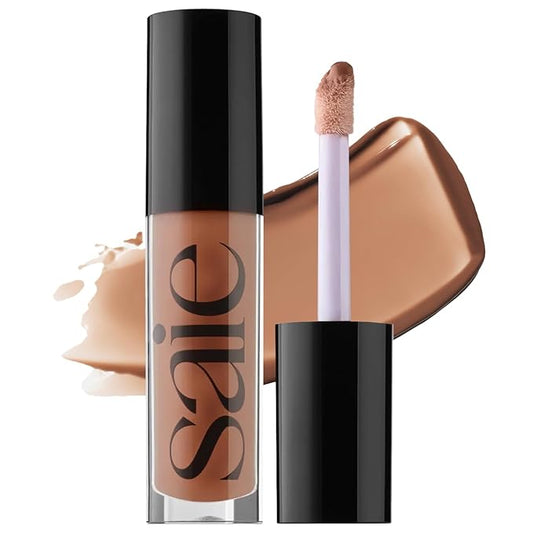 Saie Glossybounce - Hydrating Lip Gloss and Tinted Lip Oil Hybrid with Hyaluronic Acid & Jojoba Oil for Non-Sticky, Ultra-Shiny, Plump & Soft Lips - Everyday Makeup Essential - Push (.17 oz)