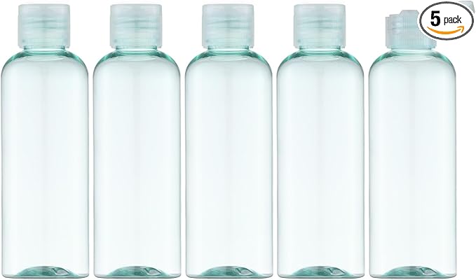 LISAPACK 3.4 oz Travel Bottles for Toiletries, Plastic Travel Size Containers for Shampoo Conditioner TSA Approved, Empty Small Squeeze for Lotion, Leak Proof Mini Liquid Tube Refillable Light Green
