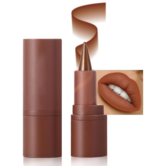 AMY'S DIARY Brown matte lipstick Lipstick Lip Makeup, Precision Tip Matte Lip Crayon, Longwear Up To 24Hrs, Lead The Way,Smudge Waterproof for Women Smudge Waterproof for Women (3# Nude Brown, 1 pc)