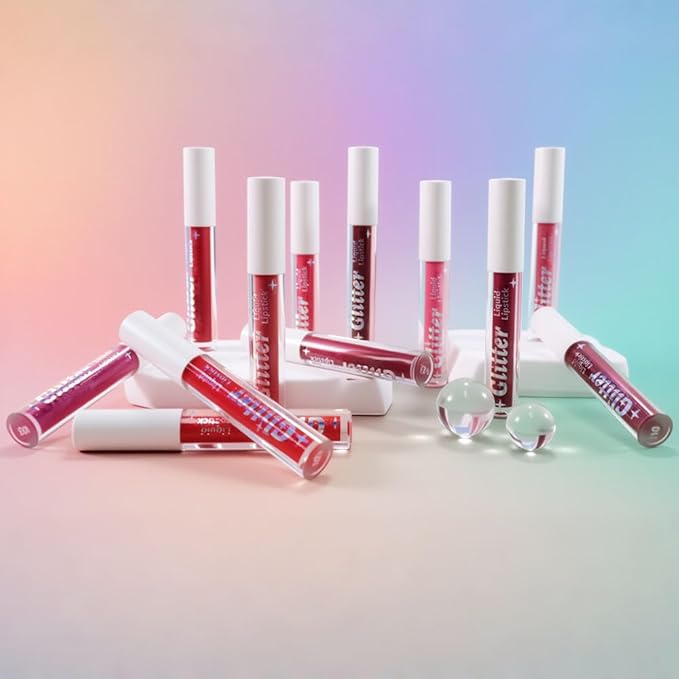 Red Brown Metallic Lipstick for Women,Lightweight Glitter Sparkling Liquid Lipsticks,Shimmer Lip Gloss Stain Long Lasting Waterproof Smudge Proof Non-Drying 24 Hour Full Coverage Lip Makeup,Vegan