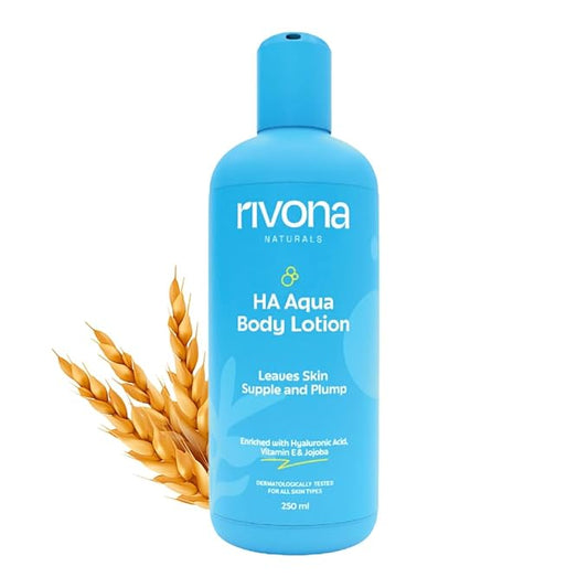 RIVONA NATURALS Hyaluronic Acid Body Lotion with Vitamin E & Jojoba |Deep Hydrating Moisturizer for Dry Skin, Lightweight, Non-Greasy, Nourishing Body Cream for Daily Skincare & Long-Lasting Moisture