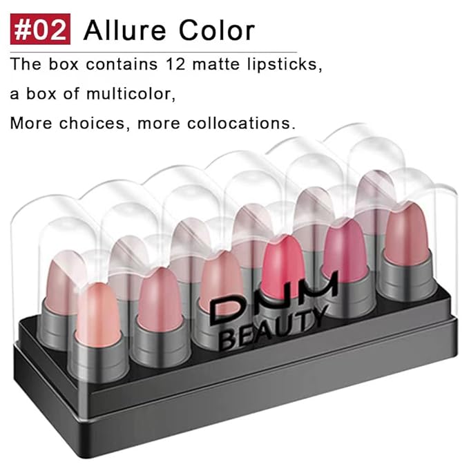 12Pcs Capsule Pills Lipstick Packs - Matte, Metallic, Jelly Magic Lipstick Set for Women - Strawberry Mint Apple Flavor - Long-Lasting, Non-Stick Cup, Waterproof