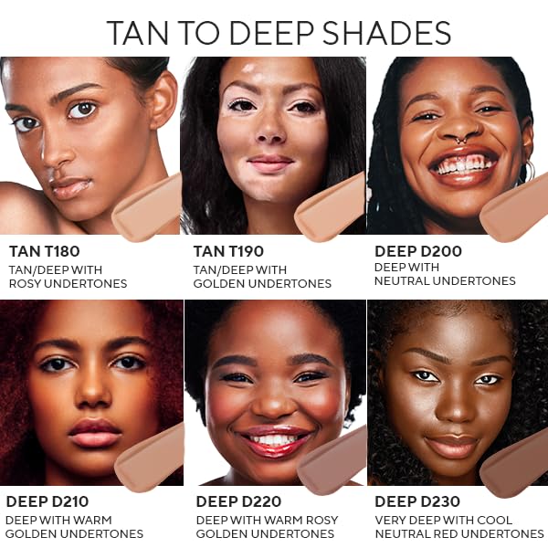 Mirabella Invincible For All HD Liquid Foundation - Anti-Aging Full Coverage Liquid Face Makeup - Moisturizing, Hydrating & Lightweight Foundation for All Skin Types (Tan T180)