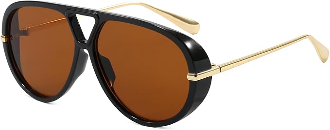 AIEYEZO Oversized Aviator Sunglasses Women Men Fashion Retro Big Frame Sun Glasses Designer Ladies Shades