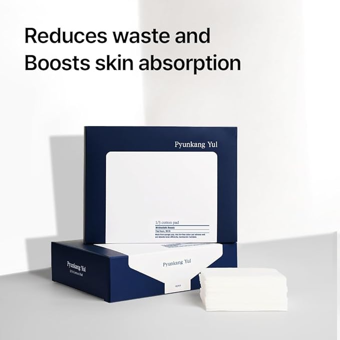 Pyunkang YUL PKY 1/3 Cotton Pads - High Absorbency Facial Toner Pads, Lint-Free Makeup Remover Squares (160 Count)