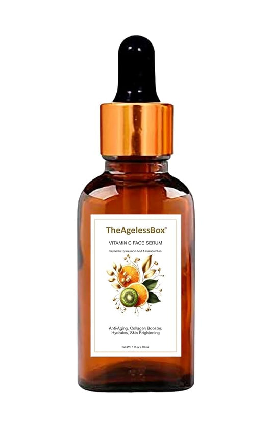 Ayurvedic Vitamin C Face Serum – Anti-Aging, Brightening & Hydrating – Face Serum with Kakadu Plum, Niacinamide & Hyaluronic Acid for Glowing, Radiant Skin – Vegan & Cruelty-Free – 30ml