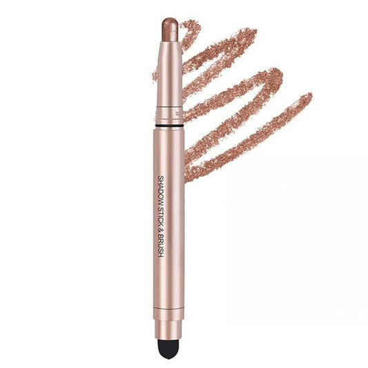 Eyeshadow Sticks Long-Lasting Cream Shimmer Finish Easy Apply with Built-in Smudger Blendable Light Brown