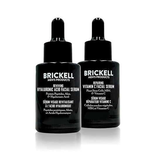Brickell Men's Daily Anti-Aging Day and Night Serum Routine, Natural and Organic, Scented