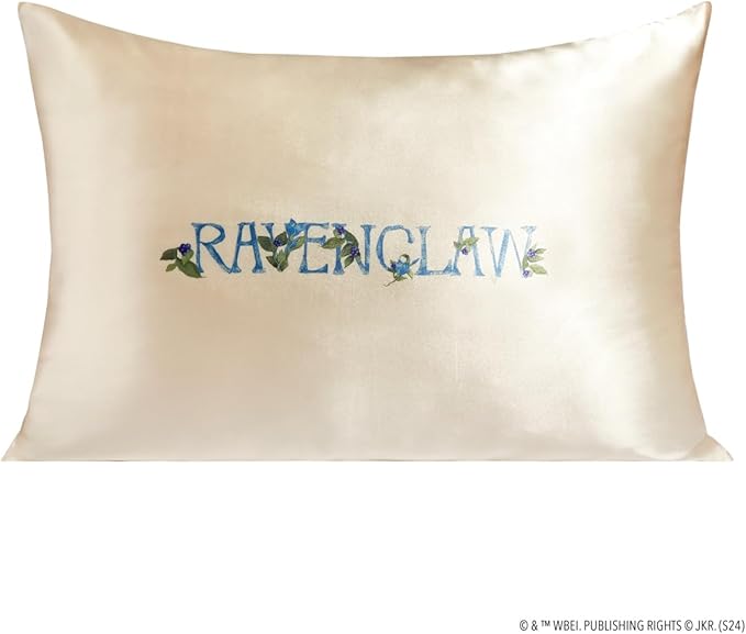 Kitsch x Harry Potter Ravenclaw Satin Pillowcase w/Zipper for Hair & Skin - Double-Sided, Softer Than Silk, Wrinkle-Free, Machine Washable, Frizz Control, Breakout Prevention - Queen/Standard (19x26)