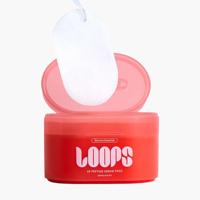 LOOPS Peptide Serum - Firm, Fortify, and Fight Fine Lines - Anti-Wrinkle and Moisturizing Skincare - Pre-soaked Veocell Embo Pad - Peptide Complex Serums to Rejuvenate and Prejuvenate -Face Serum Pads