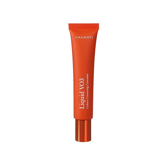 Liquid VO3 (Deep Orange) Undereye Color Corrector and Concealer by VASANTI - Medium to Deep Skin Tones - Paraben Free, Gluten Free - Look Younger with this Dark Circle Concealer