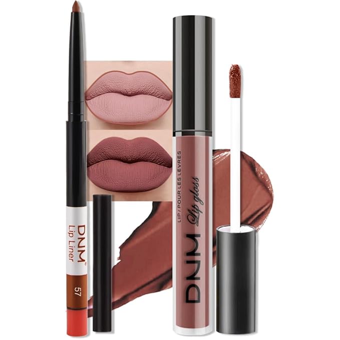 evpct 2Pcs Maroon Matte Lip Liner and Lipstick Combo Set for Women, Maroon Lip Combo Set Liquid Lips Stick Gloss and Lipliner Stains Set Long Lasting Waterproof, Lips Makeup 24 Hours originales