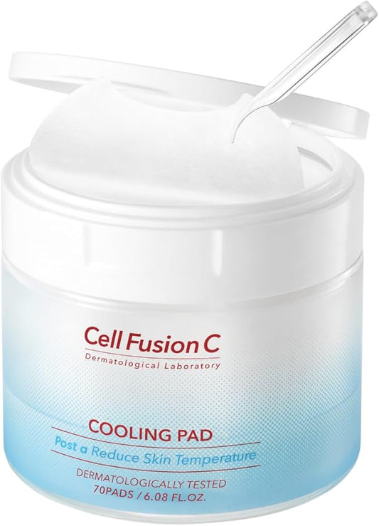 Cell Fusion C Post Alpha Cooling Pad, Hydrating & Cooling Korean Toner Pads for Dry Skin, Panthenol and Glacier Water to Plump and Replenish, 70 Pads / 6.08 fl.oz.