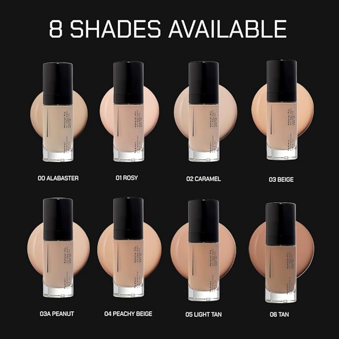 Radiant Professional Natural Fix All Day Matte Cream Foundation - Long Wear High Coverage Face Makeup Foundation With SPF 15 - Oil Free Matte Finish - For All Skin Types-1.01 oz. (3A Peanut)