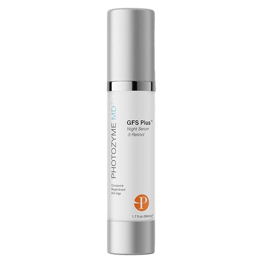 Photozyme DNA Repair Enzymes GFS Plus Facial Night Serum | 0.5% Retinol for Aging Skin, Beauty Skincare Treatment for Fine Lines, Wrinkles, Acne Scars | UV Dark Spot Corrector, Non Irritating | 1.7