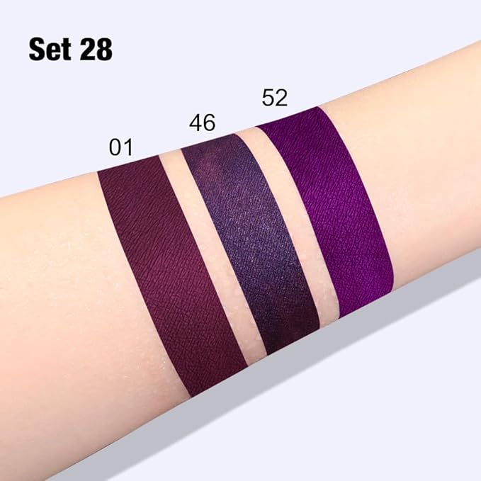 AMY'S DIARY 3Pcs Bright Red Matte Liquid Lipstick Sets, Lip Stain Long Lasting 24 Waterproof Lip Gloss Gift Set Matt Makeup for Women Lippies(Set28#)