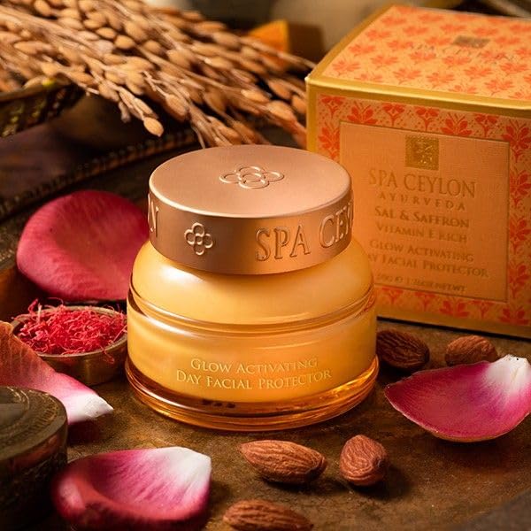 SPA CEYLON Sal and Saffron Vitamin E Enriched Glow Activating Day Facial Protector | Hydrating Sunblock Skin Nourishment