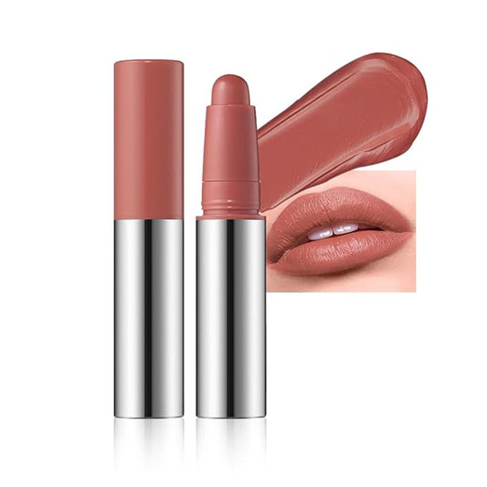 Warm Terracotta Matte Lipstick Crayon – Waterproof Long Lasting Lip Liner Pencil, High Pigment Creamy Velvet Lipstick, Non-Drying Lip Color for Women, 03#