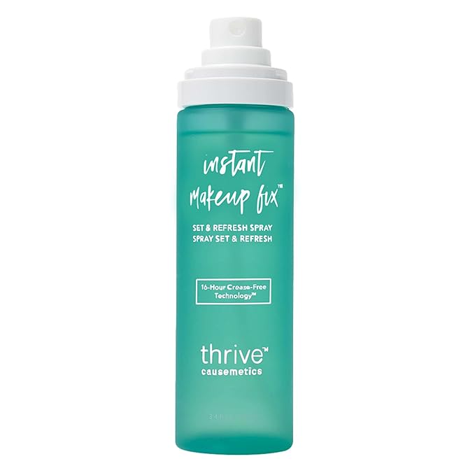 Thrive Causemetics Instant Makeup Fix Set & Refresh Spray, Makeup Setting Spray with Hyaluronic Acid, Lightweight, Hydrating & Long Lasting Face Spray, 16 Hour Wear, Vegan & Cruelty Free, 3.4 fl oz