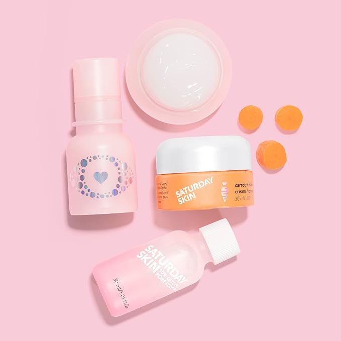 Saturday Skin Face Moisturizer Water Cream Mini Size, Vegan Natural Facial Moisturizer Oil-free Gel Cream From Alaska Glacier Water Day & Night Cream Hydrating and Reduce Wrinkles(1.01 Fl Oz (30ml))