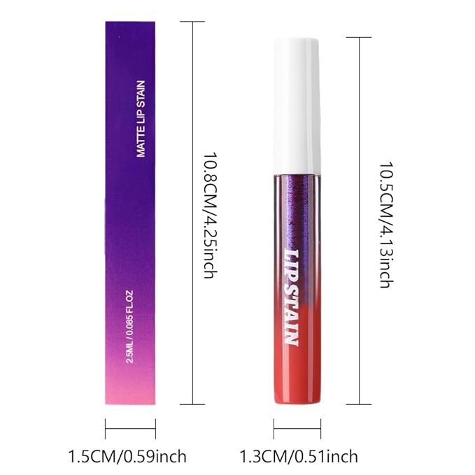 evpct 3Pcs Peel Off Lip Stain Tints, Maroon Mauve Red Matte Liquid Lipstick Lip Stain Long Lasting Waterproof for Women, Non-stick Cup Lipstick Peel Off Highly Pigmented Not Faded Smudge-proof Liptint