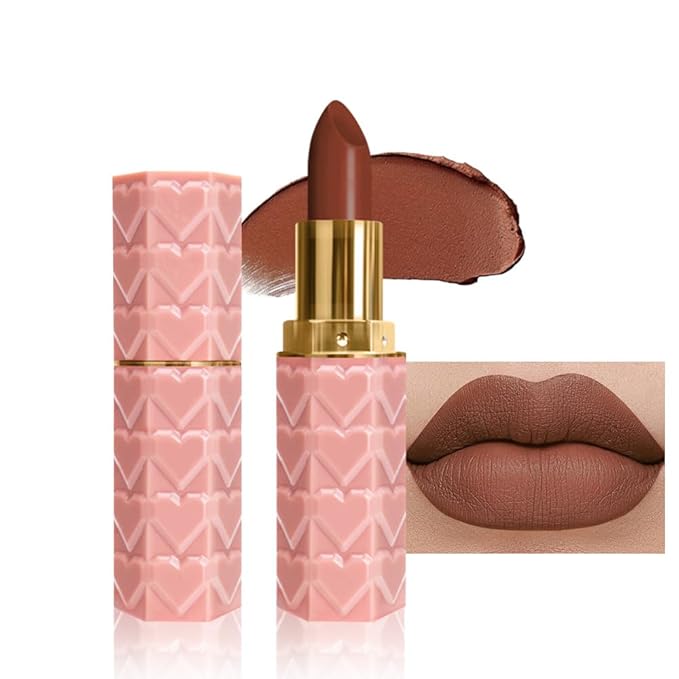 evpct 1Pcs Dark Brown Lipstick, Silky Velvet Matte Lipstick Pack Sets for Women, Long Lasting Smudge Proof Lipstick Lip Stain Makeup Kit matte lipstick 24 hours original N05