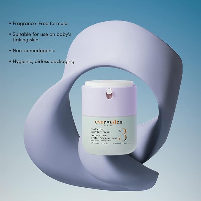 Evereden Protecting Baby Face Cream (1.7 fl. oz.): No.3 Rich Baby Cream - Nourishing Infant Face Moisturizer for Ultra-Dry Skin & Cold, Dry Climates - Clean and Vegan Ingredients - Fragrance-Free